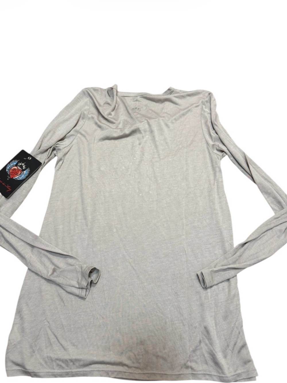 Vintage Y2K Key by Key Closet Mermaid Rhinestone Long Sleeve Top XS Gray NWT - Picture 7 of 7